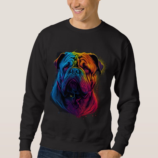 Hell und fließend chinesischer Shar Pei Hund, Shar Sweatshirt (Vorderseite)