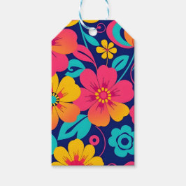 Hell und kühl Retro-Blume im Dopaminstil Geschenkanhänger