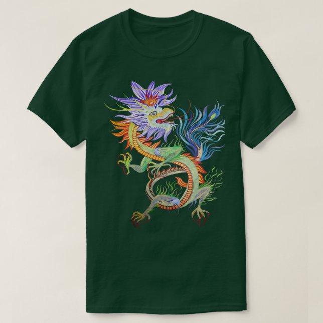 Hell und lebendig chinesischer Feuerdrache schneid T-Shirt (Design vorne)