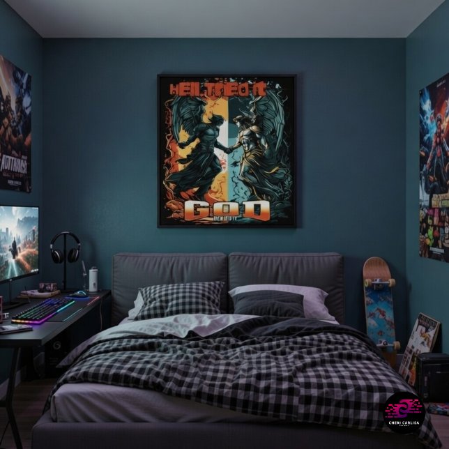 Hell versuchte es Gott verleugnete es Christlicher Poster (Opposition showed up. So did God. Every day.)