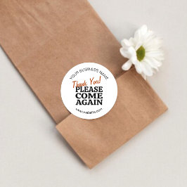 Hell Vintag Inspiriert "Danke, komm wieder!" Runder Aufkleber
