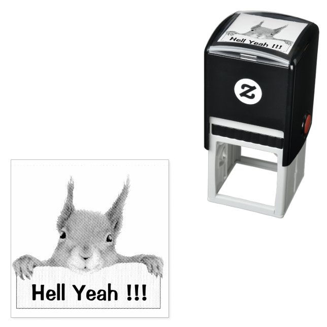 Hell Yeah Funny Squirrel Permastempel (Beispiel)