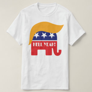 Hell Yeah Präsident Trump - GOP Elephant Hair Logo T-Shirt
