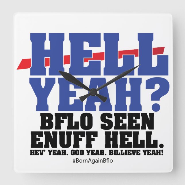 HELL YEAH? QUADRATISCHE WANDUHR (Vorderseite)