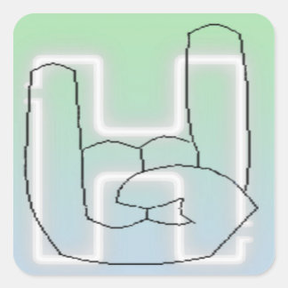 Hella Button Quadratischer Aufkleber