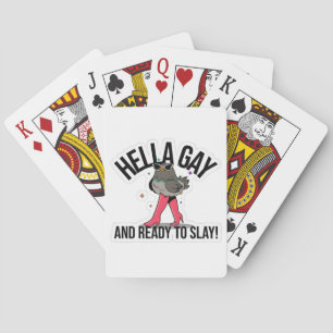 Hella Gay und bereit zum Sonnenbaden Funny LGBTQ Spielkarten