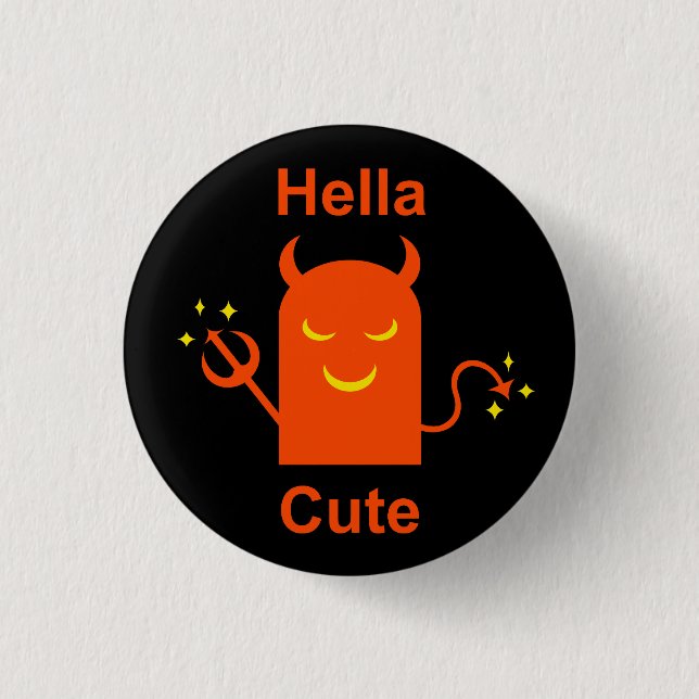 Hella Niedlich Funny Halloween Demon Devil Button (Vorderseite)