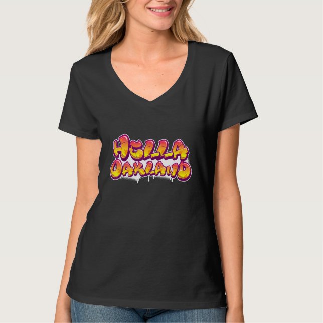 Hella Oakland Hella Bay The Bay Oakland Tree 510 T-Shirt (Vorderseite)
