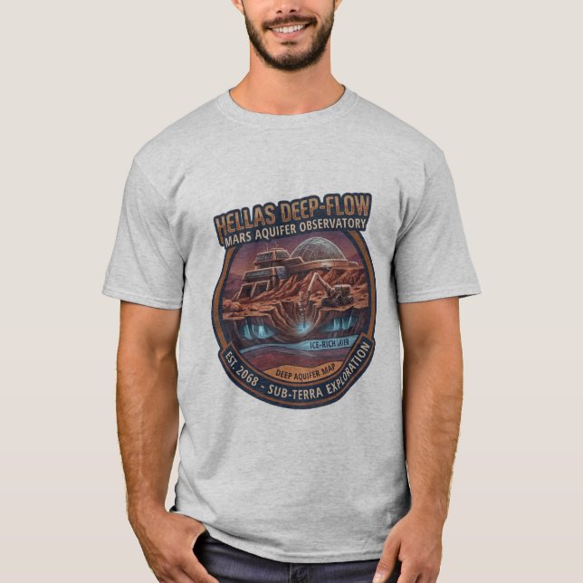 Hellas Deep-Flow Mars-Aquifer-Observatorium T-Shirt (Vorderseite)