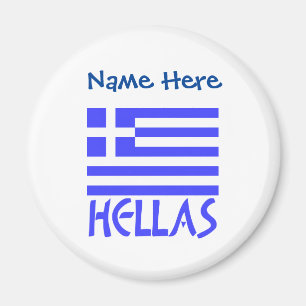 Hellas Griechische Flagge Blau Personalisiert Magnet