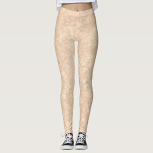 Hellbeige Creme Marmortrezzo Textur Leggings