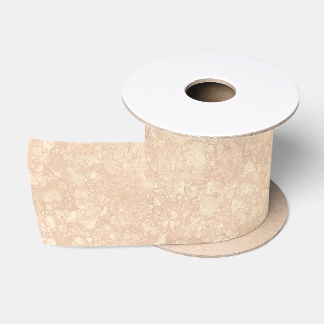 Hellbeige Creme Marmortrezzo Textur Satinband (Spule)