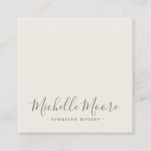 Hellbeige, elegante minimalistische beruflich quadratische visitenkarte