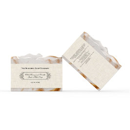 Hellbeige Linen Paper Style Soap Band / Label