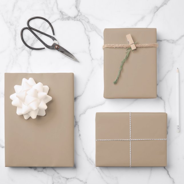 Hellbeiges Frühlings- und Sommer-Trendfarbe Geschenkpapier Set (Vorderseite)