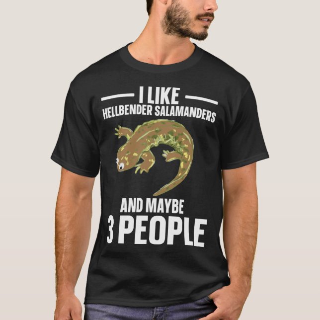 Hellbender Salamander Funny Amphibienbiologe Pu T-Shirt (Vorderseite)