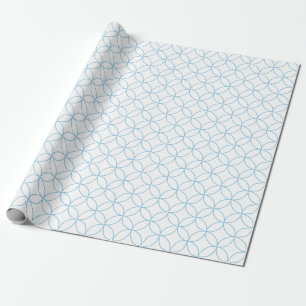Hellblau auf weißen überschneidenkreisen geschenkpapier