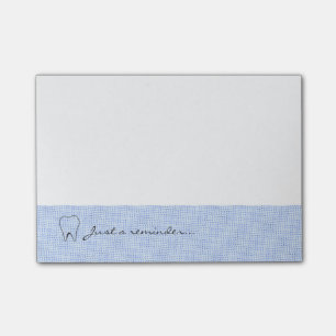 Hellblau gemustertes Zahnarzt-Erinnerungsschild Post-it Klebezettel
