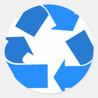 hellblau gerecycelt runder aufkleber