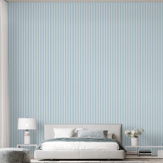 Hellblau gestreift tapete (Schlafzimmer)
