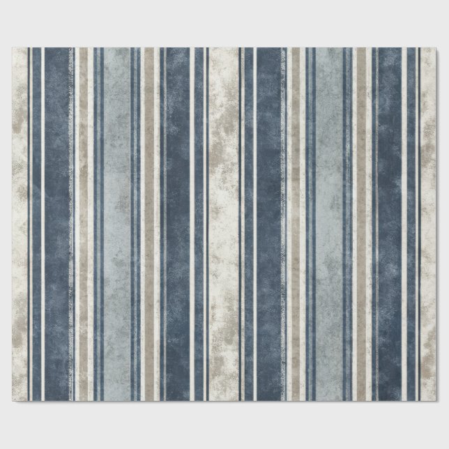 Hellblau gestreiftes Geschenkpapier mit Abnutzungs (Flach)