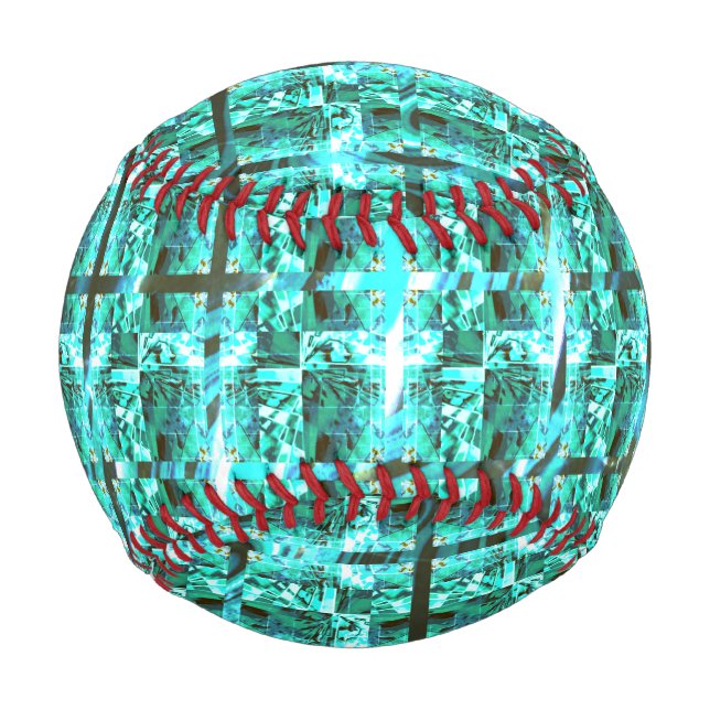 Hellblau glänzend, Quadrate oder Bild im Raster? Baseball (Vorderseite)