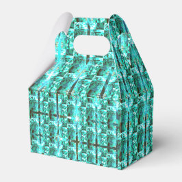 Hellblau glänzend, Quadrate oder Bild im Raster? Geschenkschachtel