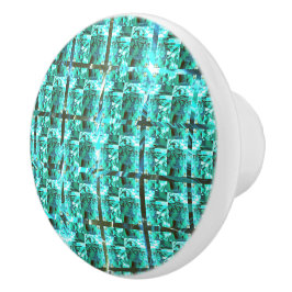 Hellblau glänzend, Quadrate oder Bild im Raster? Keramikknauf