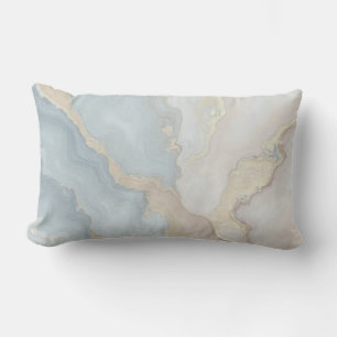 Hellblau Grau Beige Creme Abstrakte Lendenkissen