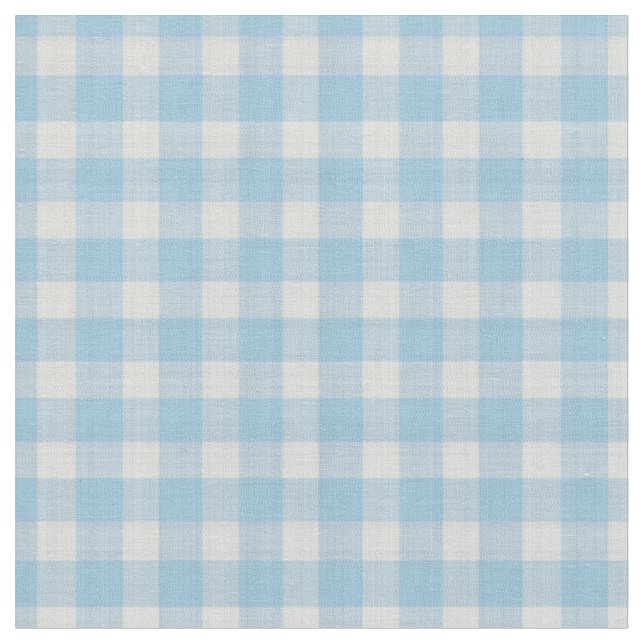 Hellblau kariert mit Kornblumenblau Stoff (Nahaufnahme)