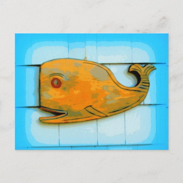 Hellblau lächeln postkarte (Vorderseite)