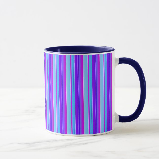 Hellblau lila violett gestreift tasse (Rechts)
