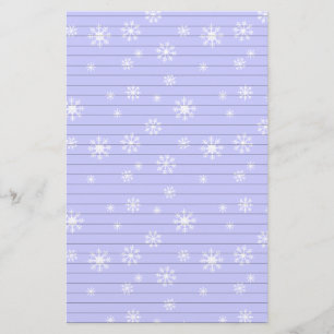 Hellblau mit Schneeflocken Briefpapier