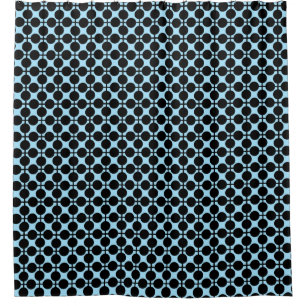 Hellblau mit schwarzer geometrischer duschvorhang