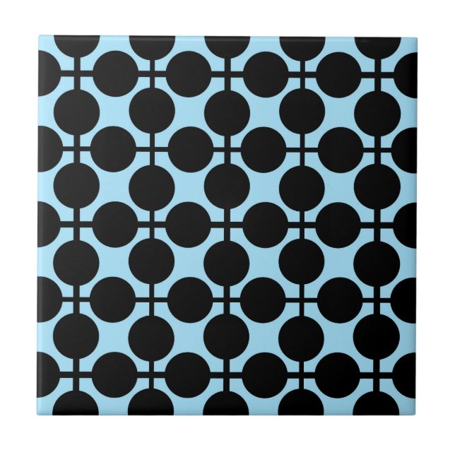 Hellblau mit schwarzer geometrischer fliese (Vorderseite)