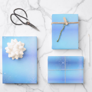 Hellblau mit Sprinklen Geschenkpapier Set