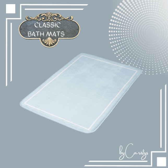 Hellblau mit weißer Grenze Badematte (Von Creator hochgeladen)