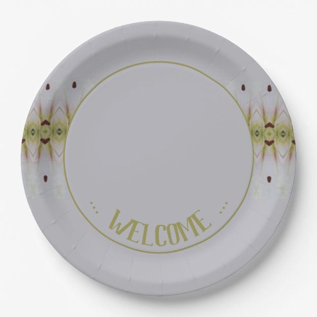 Hellblau mit Zitronengrün Pappteller (Vorderseite)