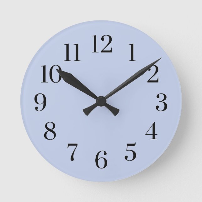 Hellblau Modern Runde Wanduhr (Vorderseite)