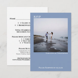 Hellblau Moderne Einfache Minimalistische Foto Hoc RSVP Karte