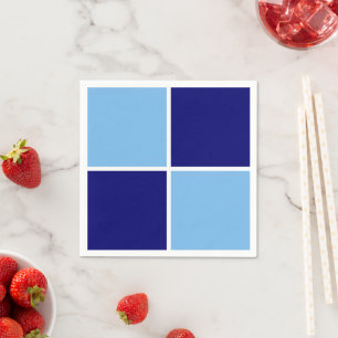 Hellblau, Navy und weiße Quadrate Serviette