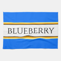 Hellblau orange weiße Streifen "BLUEBERRY" Text