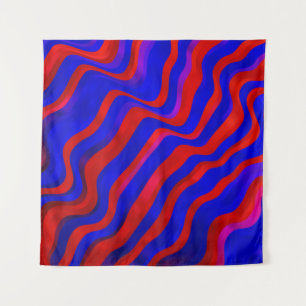 Hellblau, rote Textur mit schiefen Linien. Farbver Wandteppich