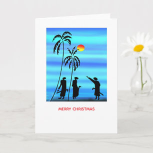 Hellblau, Silhouette Shepherds Weihnachtskarte Karte