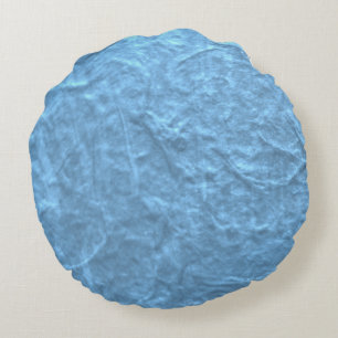 Hellblau strukturiertes Papier rundes Kissen