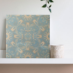 Hellblau und cremefarbene Mosaik-Optik mit Stein-L Fliese