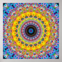 Hellblau und gelb Mandala