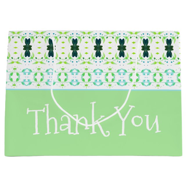 Hellblau und grün große geschenktüte (Vorderseite)