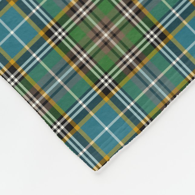 Hellblau und grün Kariert Dowling Tartan Fleecedecke (Ecke)