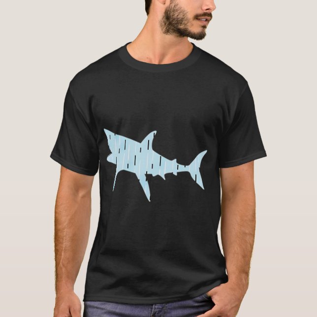 hellblau und Hai T-Shirt (Vorderseite)